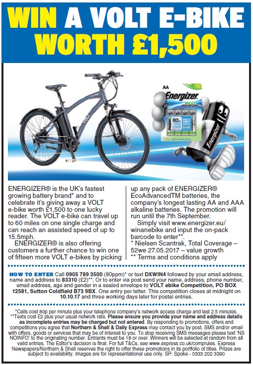 Win a VOLT e-bike worth £1,500